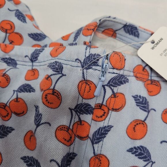 NEW Y2K cherry print skirt fruit print fit and flare plus size knee length 20W - Picture 5 of 8